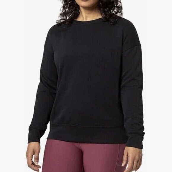Mondetta Women's Plus Size 2X Black Scuba Crewneck Sweatshirt NWT - Picture 1 of 5